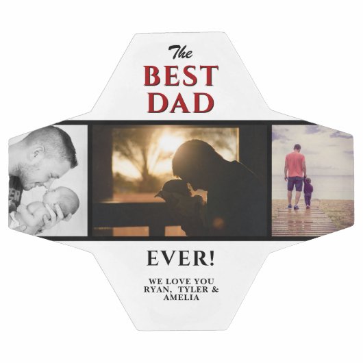 Beste papa ooit 3 foto collage Vaderdag Voetbal (Enkel)