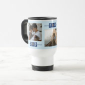 Beste Papa Ooit 3 Foto Cool Typografie Reisbeker (Voorkant links)