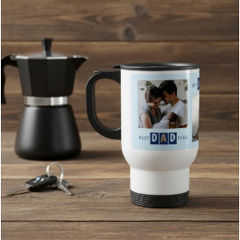 Beste Papa Ooit 3 Foto Cool Typografie Reisbeker