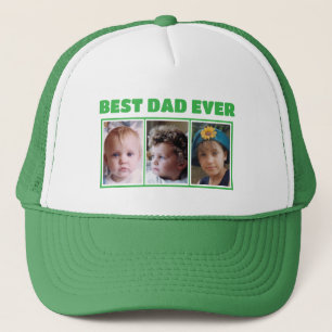 Beste papa ooit 3 foto groen wit trucker pet