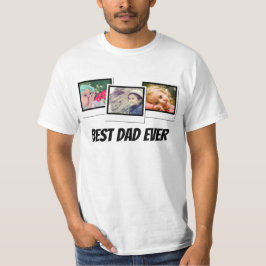 Beste Papa Ooit 3-foto Montage Snapshot Lijsten T-shirt