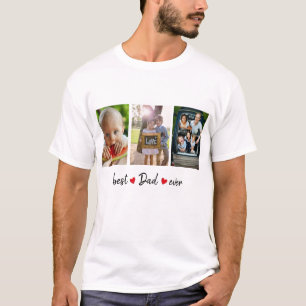 Beste papa ooit 3 foto op maat t-shirt