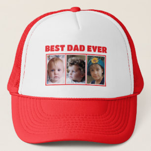 Beste papa ooit 3 foto rood wit trucker pet