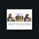 Beste papa ooit | 3-foto Vaderdag Retro Canvas Afdruk<br><div class="desc">vaderdag-fotoblok met 3 eigen foto's met een leuk lettertype eronder met de tekst "Beste vader ooit". Perfect aandenken cadeau voor de vader.</div>