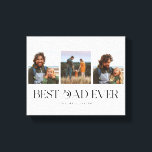 Beste papa ooit | 3-foto Vaderdag Retro Canvas Afdruk<br><div class="desc">vaderdag-fotoblok met 3 eigen foto's met een leuk lettertype eronder met de tekst "Beste vader ooit". Perfect aandenken cadeau voor de vader.</div>