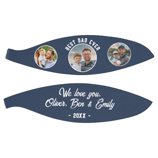 Beste papa ooit 3 foto's Father's Day Keepsake Basketbal (Panelen)