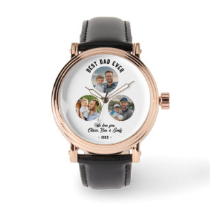 Beste papa ooit 3 foto's Father's Day Keepsake Horloge