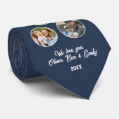 Beste papa ooit 3 foto's Father's Day Keepsake Stropdas (Opgerold)