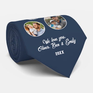 Beste papa ooit 3 foto's Father's Day Keepsake Stropdas