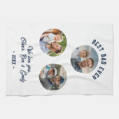 Beste papa ooit 3 foto's Father's Day Keepsake Theedoek (Horizontaal)