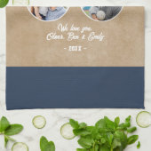 Beste papa ooit 3 foto's Father's Day Keepsake Theedoek (Gevouwen)