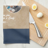 Beste papa ooit 3 foto's Father's Day Keepsake Theedoek (Quarter Fold)