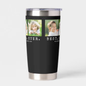 BESTE PAPA OOIT 3 foto's gepersonaliseerd Geïsoleerde Drinkbeker (Links)