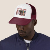 Beste papa ooit 3 foto's maroon wit trucker pet (In situ)