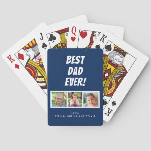 Beste papa ooit 3 foto's pokerkaarten