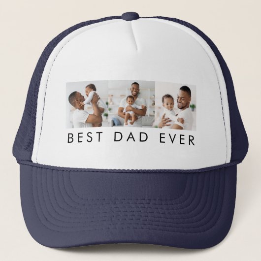 Beste Papa Ooit 3 Foto's Trucker Pet (Voorkant)