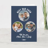 Beste papa ooit 3 foto's Vaderdag Feestdagen Kaart (Voorkant)