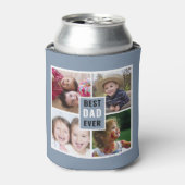Beste papa ooit 4 foto collage gepersonaliseerd gr blikjeskoeler (Blikje Voorkant)
