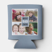 Beste papa ooit 4 foto collage gepersonaliseerd gr blikjeskoeler (Achterkant)