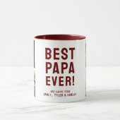 Beste Papa Ooit 4 Foto Collage  Mok (Midden)