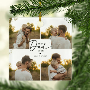 Beste Papa Ooit 4 Foto Collage Persoonlijk Keramisch Ornament