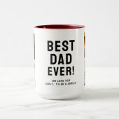 Beste papa ooit 4 foto collage Rood Mok (Midden)