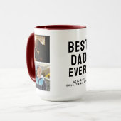 Beste papa ooit 4 foto collage Rood Mok (Voorkant links)