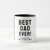 Beste papa ooit 4 foto collage Zwart Mok (Midden)