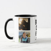 Beste papa ooit 4 foto collage Zwart Mok (Links)