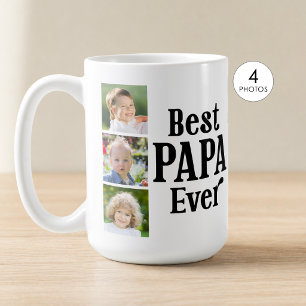 Beste Papa Ooit 4 Foto Gepersonaliseerd Koffiemok