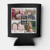 Beste papa ooit 4 fotocollage gepersonaliseerd zwa blikjeskoeler (Voorkant)