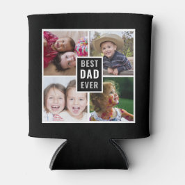 Beste papa ooit 4 fotocollage gepersonaliseerd zwa blikjeskoeler