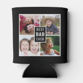 Beste papa ooit 4 fotocollage gepersonaliseerd zwa blikjeskoeler (Achterkant)