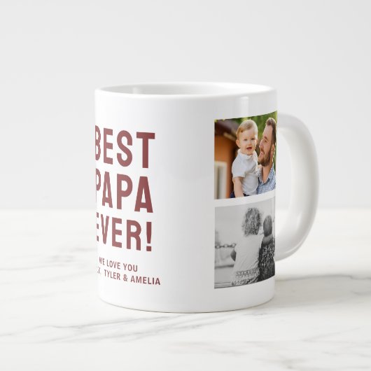 Beste Papa ooit 4 fotocollage Grote Koffiekop (Voorkant rechts)
