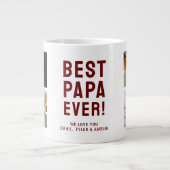 Beste Papa ooit 4 fotocollage Grote Koffiekop (Voorkant)