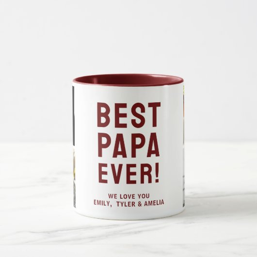 Beste Papa ooit 4 fotocollage Mok (Midden)