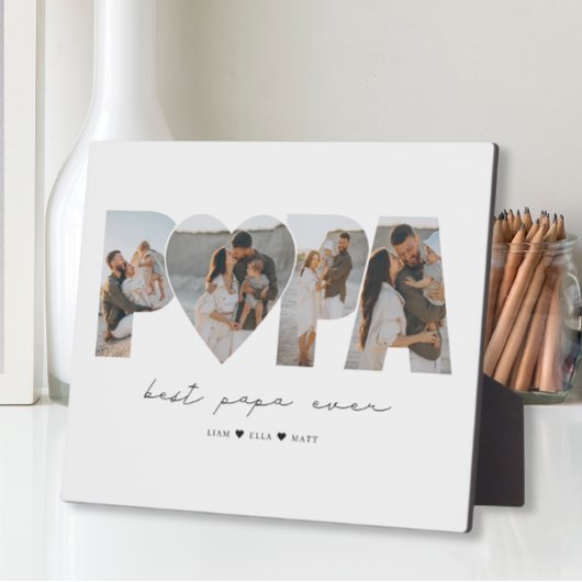 Beste Papa ooit 4 Fotocollage voor papa of opa Fotoplaat