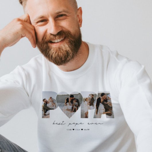 Beste Papa ooit 4 Fotocollage voor papa of opa Trui