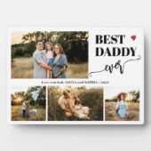 Beste papa ooit 4 foto's gepersonaliseerd fotoplaat (voorkant)