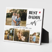 Beste papa ooit 4 foto's gepersonaliseerd fotoplaat (Zijkant)
