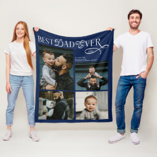 Beste papa ooit 4 foto's moderne vadersdag cadeaus fleece deken
