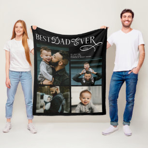 Beste papa ooit 4 foto's moderne vadersdag cadeaus fleece deken