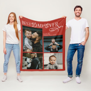 Beste papa ooit 4 foto's moderne vadersdag cadeaus fleece deken