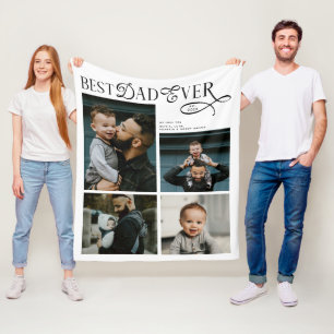 Beste papa ooit 4 foto's moderne vadersdag cadeaus fleece deken