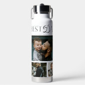 Beste papa ooit 4 foto's moderne vadersdaggeschenk waterfles (Voorkant)