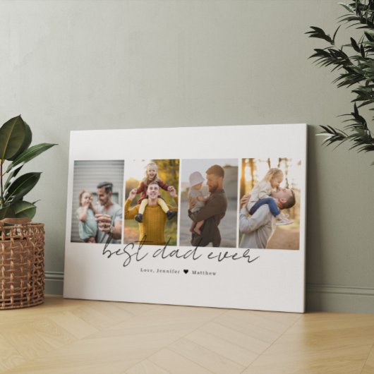 Beste papa ooit 4 foto's papa uitsnijding foto col canvas afdruk