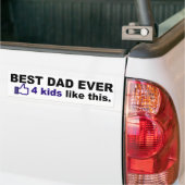 Beste papa ooit, 4 kinderen zoals deze bumpersticker (Op Truck)