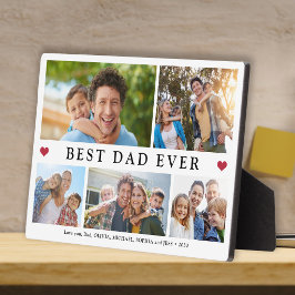 Beste papa ooit 5 foto collage modern aandenken fotoplaat