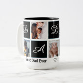 Beste papa ooit 5 foto gepersonaliseerde mok (Voorkant links)