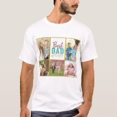 Beste papa ooit 5 fotocollage t-shirt (Voorkant)